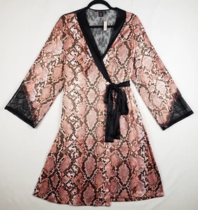 Victorias Secret Satin Robe Wrap Around Snake Reptile Medium Large Kimono NWT - Picture 1 of 11