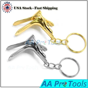 Miniature Gynecological Speculum Set of 2 (Silver + Gold) Stainless Steel - Picture 1 of 3
