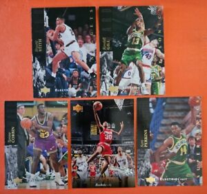 5 Card Lot of Upper Deck Electric Court, 1993-94 & 1995-96, Kenny Smith, K. Gill