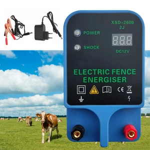 DC 12V 10KM Digital LCD Electric Fence Energizer Fencing Controller For Poultry - Picture 1 of 12