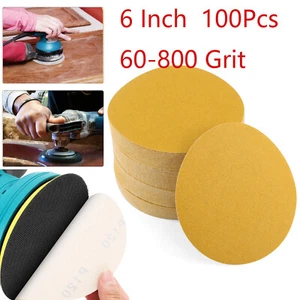 6 Inch PSA Sanding Disc Sandpaper 100 Roll 60 80 100 120 150-800 Grit Sand Paper - Picture 1 of 34