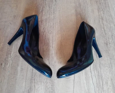 Zapatos de tacón Bally ZERENE 4,25 pulgadas todo cuero charol talla 40,5/7 GC Foto 1 de 4