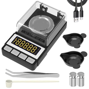 Milligram Scale 50g / 0.001g, Reloading Scale with 2X 20g Calibration Weight,... - Picture 1 of 7