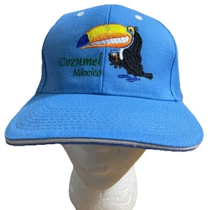 Cozumel Mexiko Baseball Cap Mütze skurriler Tukan mit Getränk blau Einheitsgröße Stickerei Adj. - Bild 1 von 7