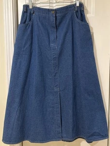 Vtg Koret Denim Skirt A Line Modest Western Boho Size 18 (34 Waist) - Picture 1 of 4