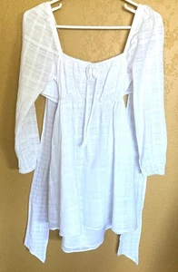Rhythm Bronty 100% Cotton White  Long Sleeved Mini Dress Size Small - Picture 1 of 7