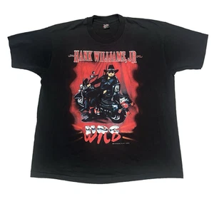 Vtg 1994 Hank Williams Jr. Hog Wild Concert Tour Double Sided USA Made Shirt XXL - Picture 1 of 7