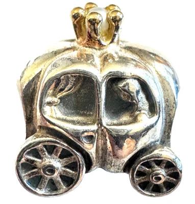 Pandora 14K & SS Boda Real Fantasía Carruaje Cuentas con Perla Blanca - 790598 Foto 1 de 4