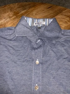 Peter Millar Mens M  Button Down Shirt Long Sleeve stretch  Cotton Blue - Picture 1 of 5