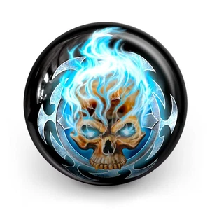 Bowling Ball OTB Flaming Blue Skull by M. Graham Bowlingkugel mit Motiv - Bild 1 von 28