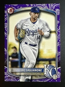 2025 Bowman Baseball Jac Caglianone Purple Bandana /199 #BP-103 Royals - Bild 1 von 2