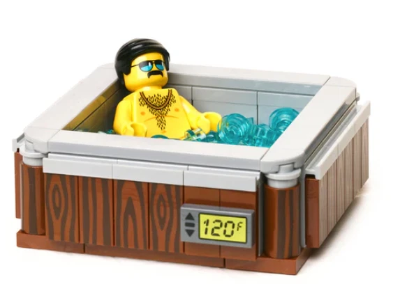 LEGO Minifigura de bañera de hidromasaje impresa con almohadilla personalizada CB Dad Bod Minifigura Nueva Foto 1 de 2