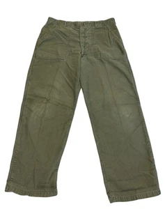 Vintage 1969 35x29 VIETNAM Army Trousers OG-107 Sateen Type 1 Hose USA 60s Zip - Bild 1 von 15