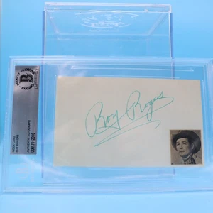 ROY ROGERS signed autographed 3x5 Card BECKETT AUTH ENCASED "WESTERN STAR" ACTOR - Picture 1 of 2