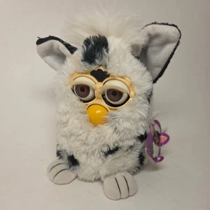 FURBY 1998 Vintage Original Dalmation White Black Spots Brown Eyes Tested Works - Picture 1 of 14