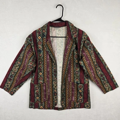 Chaqueta Sunbelt Vintage Estilo Occidental Azteca Frente Abierto Talla Pequeña 100% Algodón Foto 1 de 4