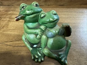 Bikini y cigarro vintage de cerámica para pareja de ranas Japón - Imagen 1 de 3