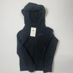 NIKE Sportswear Big Kids Tech Fleece Hoodie Black HV5867 010 KIDS XS - Picture 1 of 8