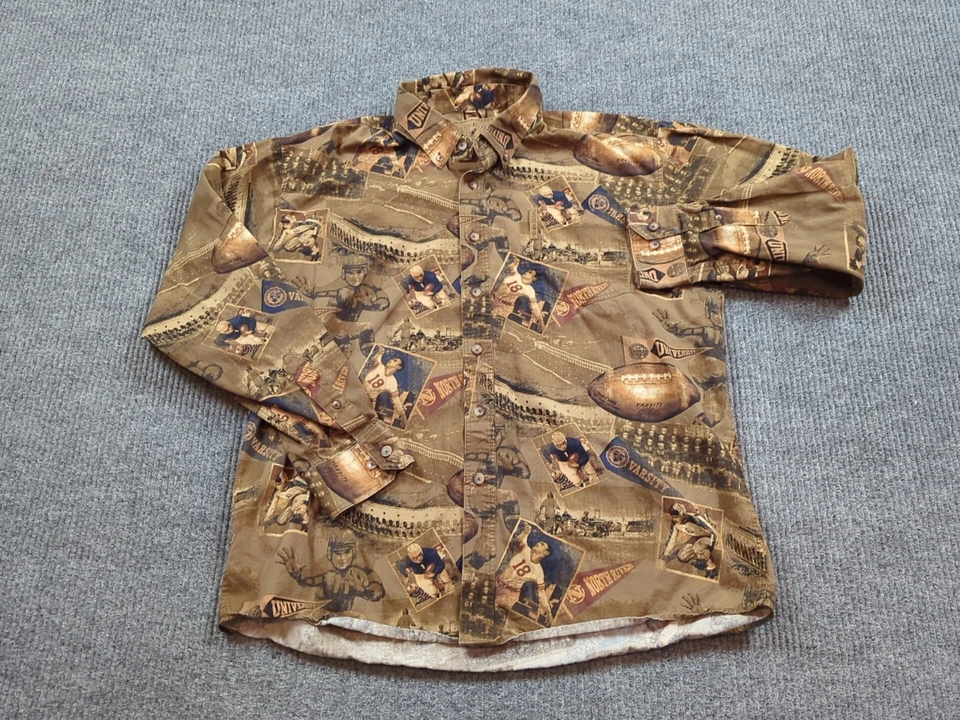 Camisa North River Para Hombres Grande Manga Larga Camisa Fútbol Deportes AOP Botón Informal Foto 1 de 4