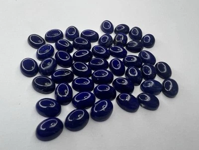 LOTTO LAPISLAZZULI NATURALI 57,15CT taglio CABOUCHON 6x8mm PIETRA PREZIOSA - Imagen 1 de 4