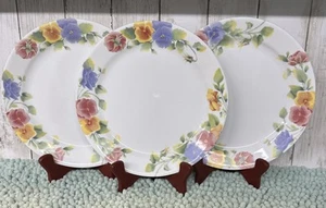 Set 3 piatti Corelle Summer Blush pansies floreali corning ware - Foto 1 di 10
