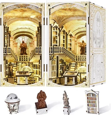 Book Nook Kit DIY Miniature Dollhouse Booknook Kit 3D Wooden Puzzle Bookend - Image 1 of 4