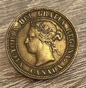 1876 H Canada Large One Cent Queen Victoria Heaton Mint Key Date World Coin - Bild 1 von 11