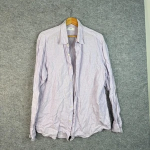 Uniqlo Shirt Men Size XL Light Purple 100% Linen Long Sleeve Casual - Picture 1 of 10