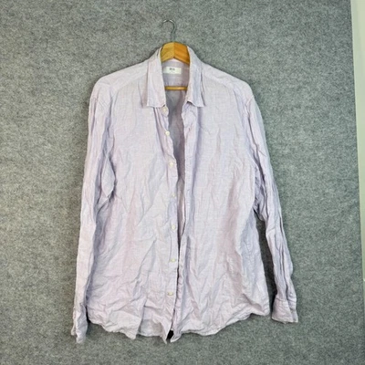 Uniqlo Shirt Men Size XL Light Purple 100% Linen Long Sleeve Casual - Image 1 of 4