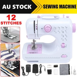 Portable 12 Stitch Electric Household Sewing Machine Overlock 2 Modes Foot Pedal - Picture 1 of 12