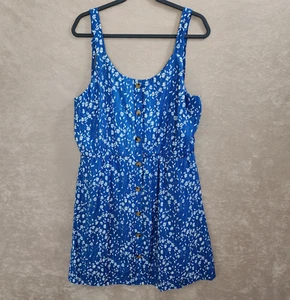Vestido Hayden Los Angeles Talla 1X Azul Floral Primavera Verano Nuevo con Etiquetas Vestido Mezcla Lino - Imagen 1 de 11