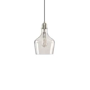 HAMPTON HILL Auburn 1 Silver/Clear Pendant Light - Picture 1 of 8