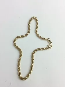 9ct (375) Yellow Gold Rope Bracelet 7.5" Ship Worldwide - Picture 1 of 8