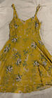 Old Navy Cami Robe Jaune Florale Boho Robe Sans Manches Taille XS 