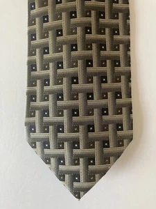 Valerio Garati Men's Necktie Tie Silk Bronze Black Gray Geometric Wide 58' - Picture 1 of 6