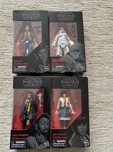 Star Wars 6" Negro 4 SET #62 Han SOLO 64 Range TROOPER 65 LANDO 66 QI'RA - Imagen 1 de 12
