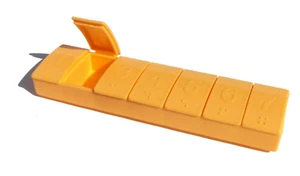 Tupperware 7 Day Pill Vitamin Container w/ Braille Too Harvest Orange New - Picture 1 of 3