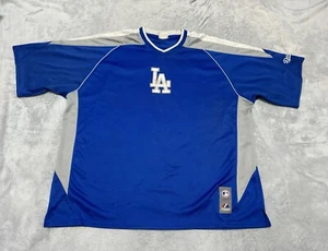 LA Dodgers Y2K Mens Pullover Jersey Size 3XL Blue/Grey MLB Embroidered Baseball - Picture 1 of 10