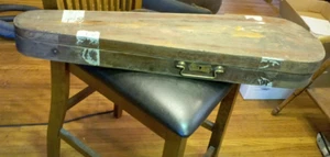 Antique Violin GSB SIGNED WOODEN "Coffin Case" CASE ONLY 31" - Picture 1 of 10