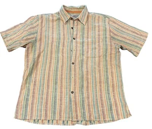 Territory Ahead Herren XL Baumwolle Knopfleiste Hemd Hellbraun Aqua Kurzarm |R1 - Bild 1 von 5