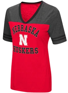 Damas Nebraska Cornhuskers Calce Más Pequeño Paquete Completo Sintética Cuello en V Camiseta - Imagen 1 de 5
