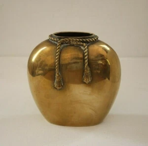 Jarrón latón 629g 12cm estilo Art Deсo lata recipiente latón antiguo vintage - Imagen 1 de 6