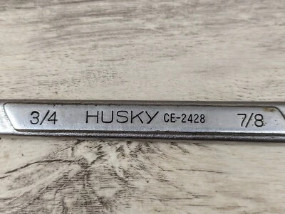 Husky vintage CE-2428 3/4i n. X 7/8 pulgadas Llave de extremo abierto EE. UU. 🇺🇸 hecha de por vida Foto 1 de 4