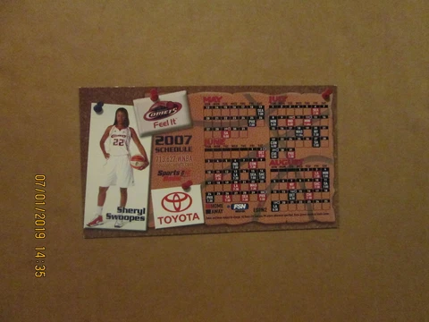 WNBA Houston Comets Vintage Circa 2007 Team Logo Basketball Magnet Schedule Cover