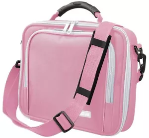 TRUST HIGH QUALITY 10"+ PINK NETBOOK TABLET PADDED SHOULDER BAG CARRY CASE - Picture 1 of 3
