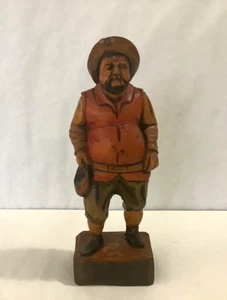 VTG GALICIAN ARTESANIA Spain Hand Crafted 11-1/2”Tall Sancho Panza Wood Figurine - Picture 1 of 10