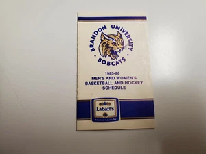 RS20 Brandon University 1985/86 Basketball & Hockey Pocket Schedule - Labatt's - Picture 1 of 2