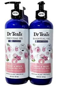 2 Pack Dr. Teal's Essential Oil Conditioner Rose & Milk Smooth Silky - Picture 1 of 1