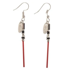 Star Wars Red Lightsaber Earrings 1 Pair Light Saber Darth Vader Sith Dark Side - Picture 1 of 2