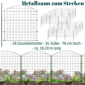 Valla valla de jardín valla de enchufe valla de estanque para jardín estanque 24 elementos de valla 78 cm V2Aox - Imagen 1 de 7